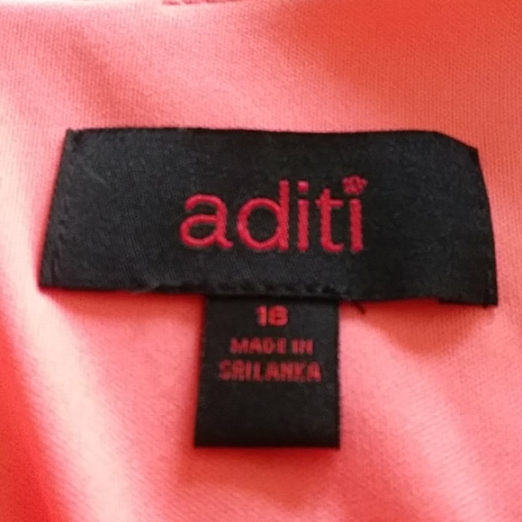 Aditi Lined Coral Dress Plus Size 16 - Picture 2 of 12